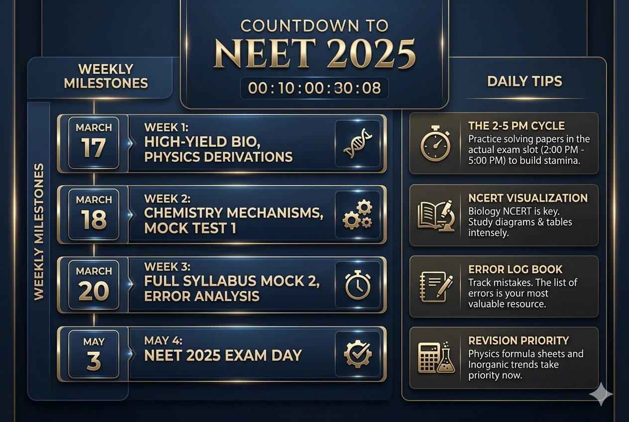 Countdown to NEET 2025 — Weekly Prep Milestones & Tips